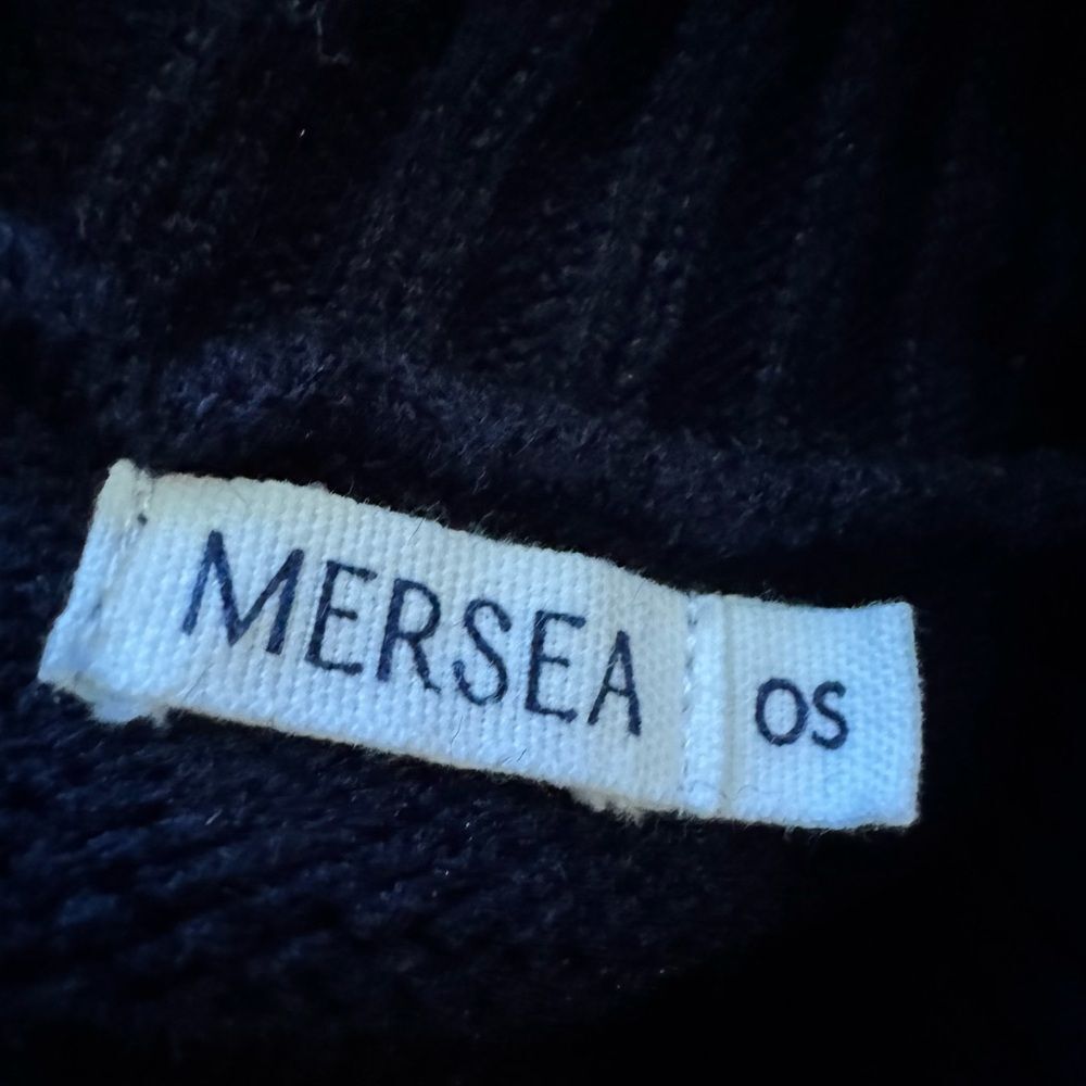 MER-SEA Marina Striped Tunic Sweater in navy blue white stripes red trim OS - Picture 4 of 4